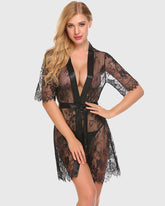 Kimono Robe FSheer Lace Lingerie